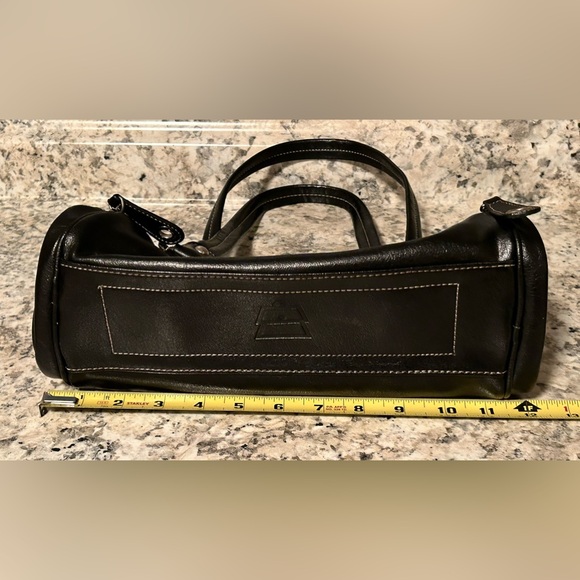 Kathy Van Zeeland Y2K Black Tootsie Roll Purse Satchel Side Zip Rhinestone - Picture 14 of 16